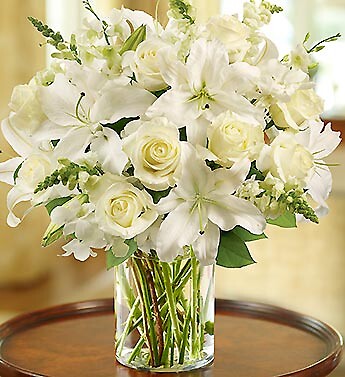 Classic All White Arrangement for Sympathy